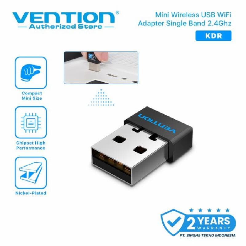 VENTION KDRB0 USB Wi-Fi Adapter 2.4G Black