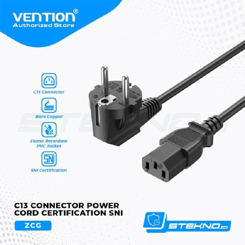 VENTION ZCGBAC KABEL POWER CPU 3-Prong Power Cord 1.8M C13 Connector EU-Plug