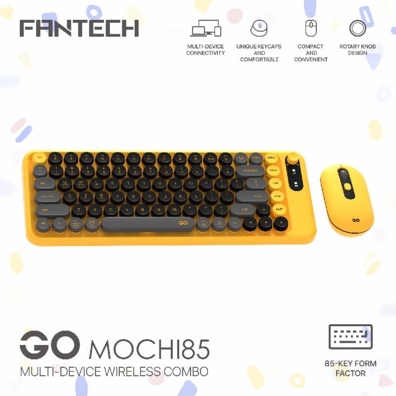 FANTECH GO MOCHI85 WK898 (YELLOW) KEYBOARD MOUSE WIRELESS