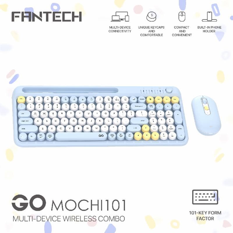 FANTECH GO MOCHI101 WK899 (BLUE) KEYBOARD MOUSE WIRELESS