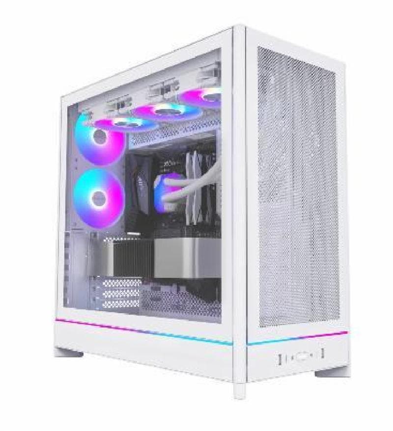 MONTECH HS01 PRO (WHITE) - MID TOWER ATX CASE EVERSIBLE LAYOUT Mesh front panel Inc 5 FAN ARGB