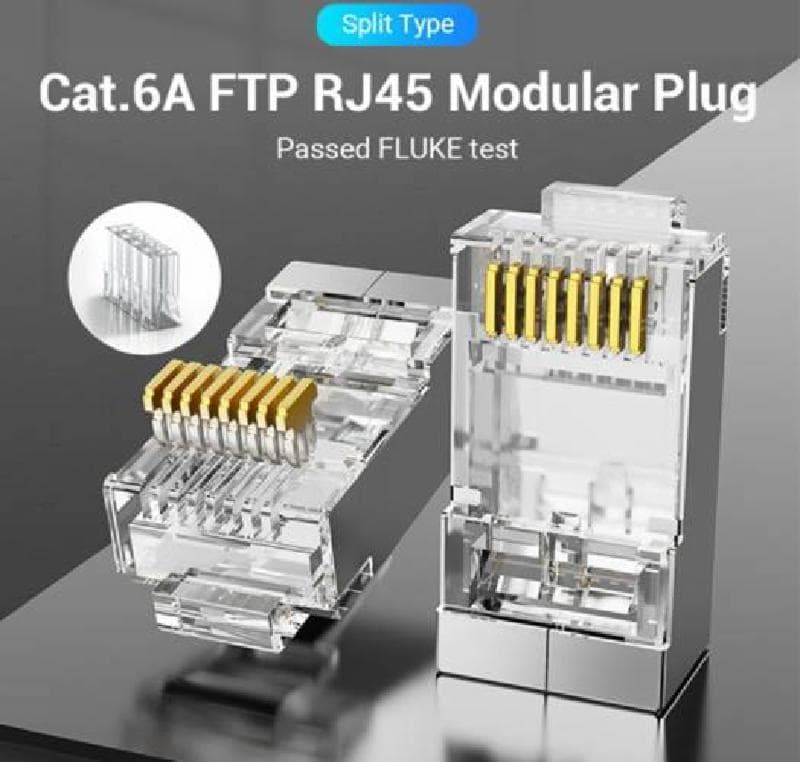 VENTION IDFR0-100 CAT6A FTP RJ45 PLUG TRANSP 100PACK