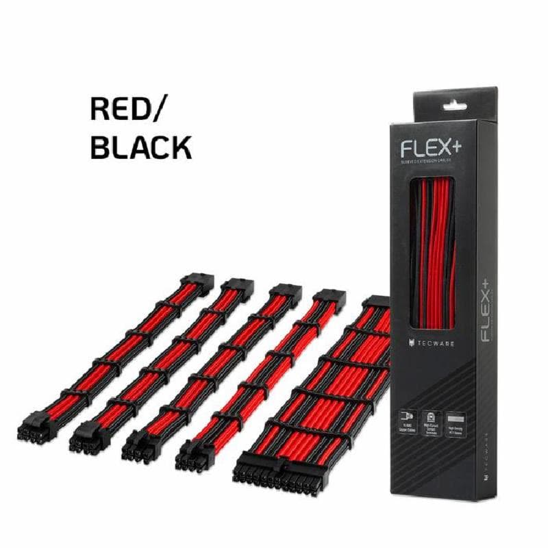 TECWARE FLEX+ PSU EXTENSION SET (RED/BLACK)