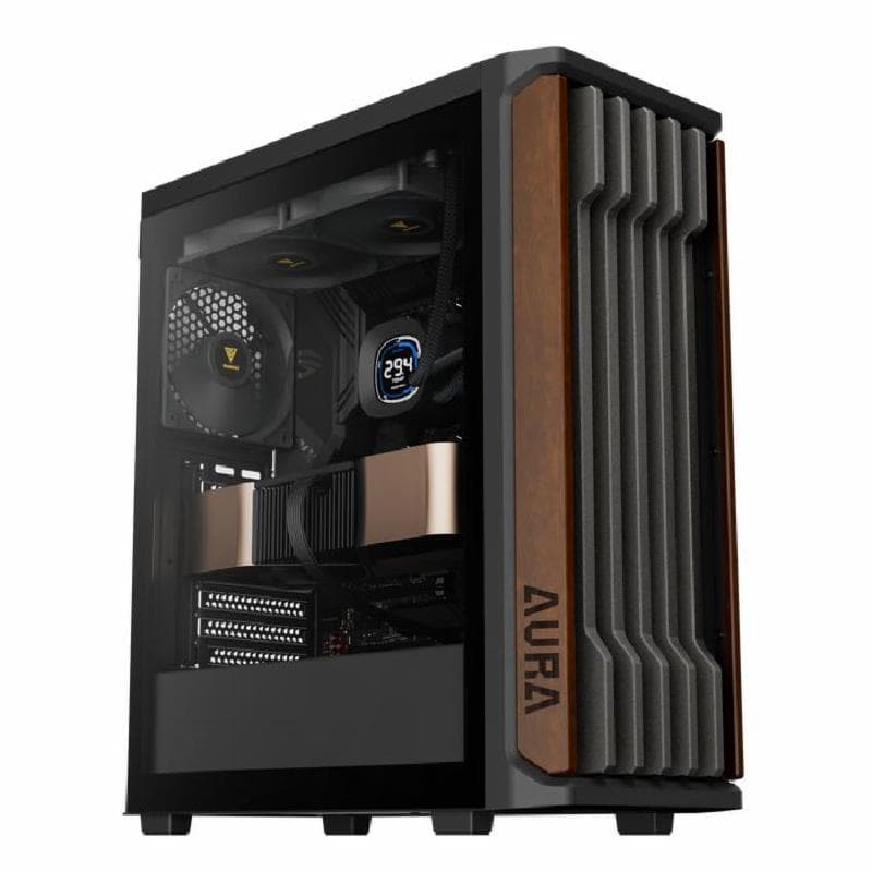 GAMDIAS AURA GC11 Wood Mid Tower ATX PC Case 4 Built-in 120mm Fans