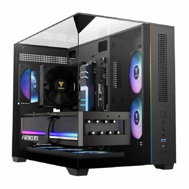 GAMDIAS ATLAS M3M ARGB PANORAMIC ARGB m-ATX CASE 3 Built-in 120mm ARGB Fans