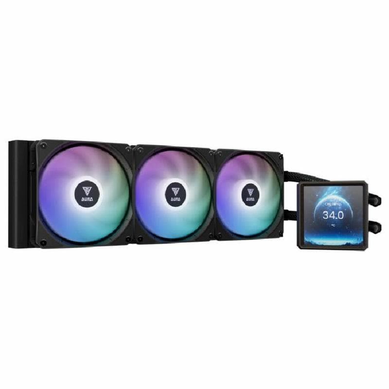GAMDIAS AURA GL360 LCD (BLACK) ARGB - CPU AIO Liquid Cooler Fan 360mm with IPS LCD Display