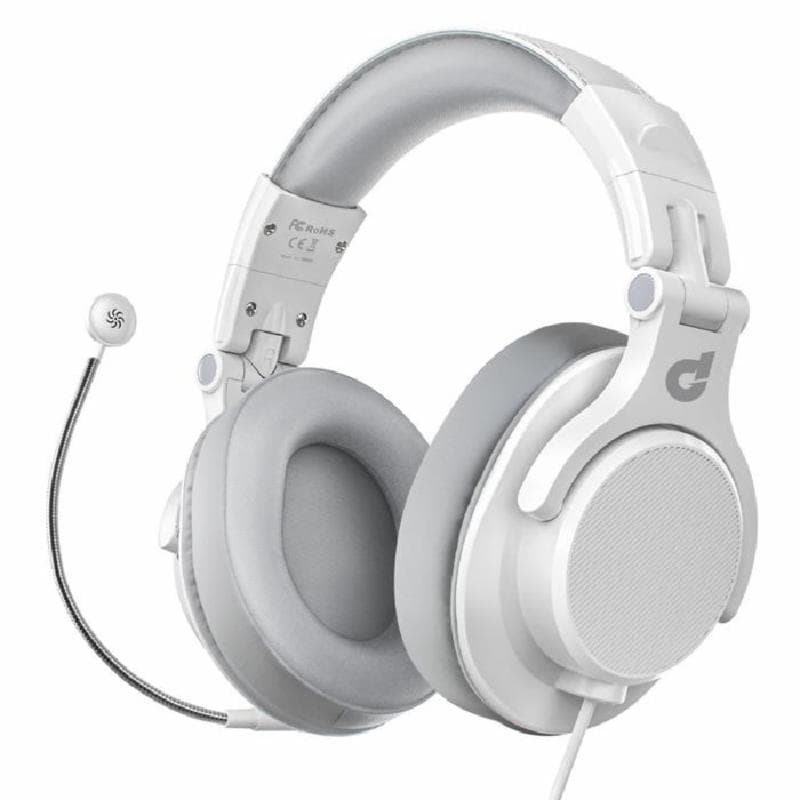 dbE DJ80 (WHITE) Foldable DJ Headphone with Detachable Microphone