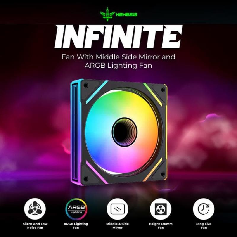 NYK NEMESIS INFINITE (BLACK) ARGB FAN CASE 12MM