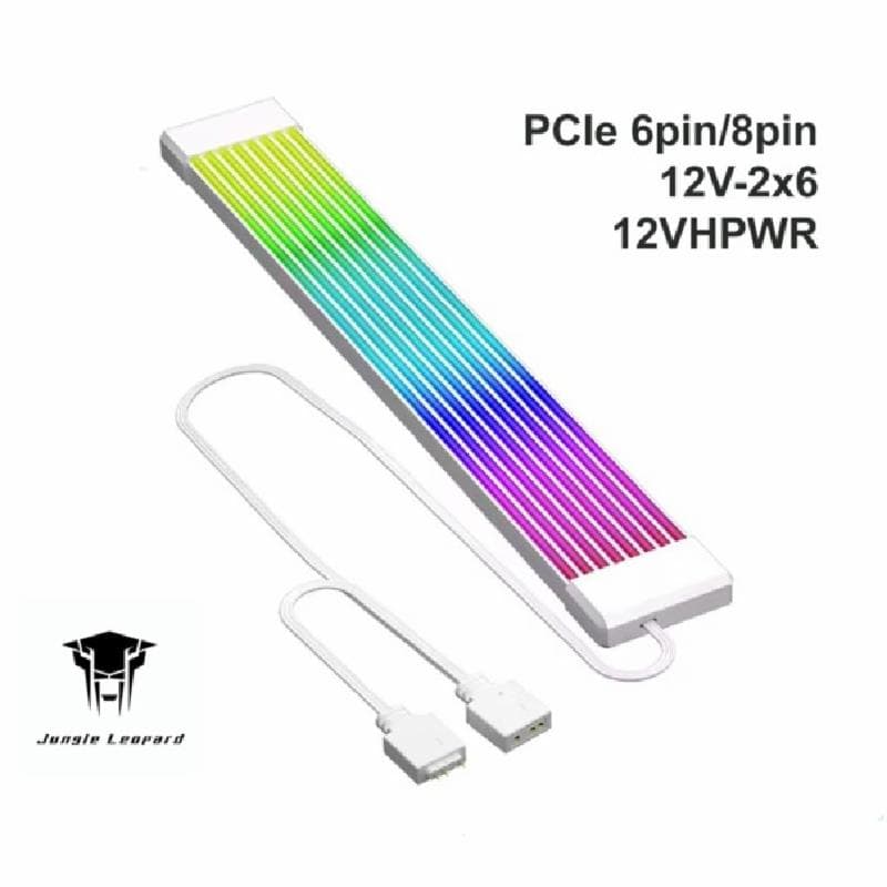 JUNGLE LEOPARD Neon Line LED ARGB (WHITE) GPU PCIe 6pin / PCIe 8Pin / EPS 8pin / 12VHPWR