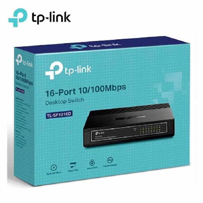TP-LINK TL-SF1016D 16-Port 10/100Mbps Unmanaged Desktop Switch