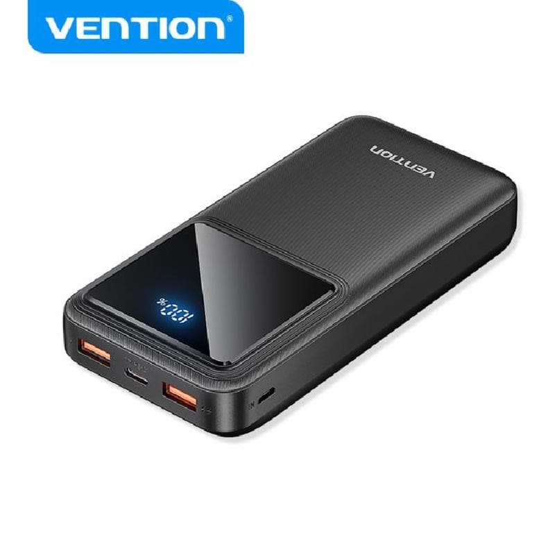 VENTION FHLB0 Power Bank 20000mAh (Micro-USB + USB-C + USB-A + USB-A) 22.5W Black LED Display Type