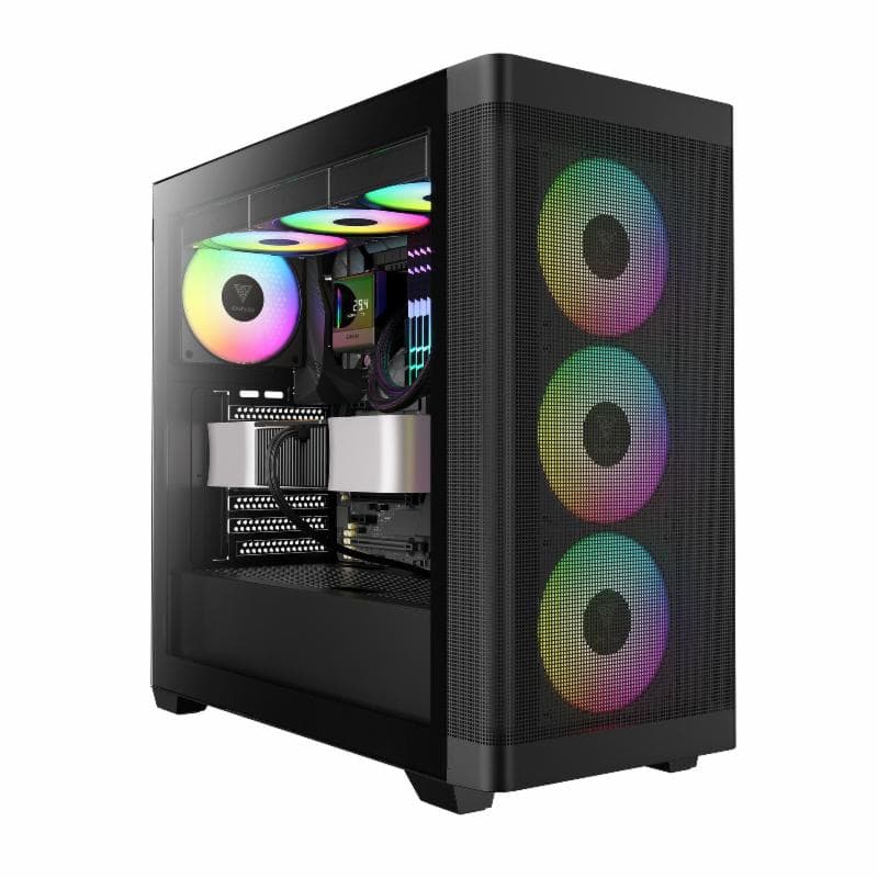 GAMDIAS ATHENA M3 (Black) Mid Tower E-ATX PC Case 4 Built-in 120mm ARGB PWM Fans