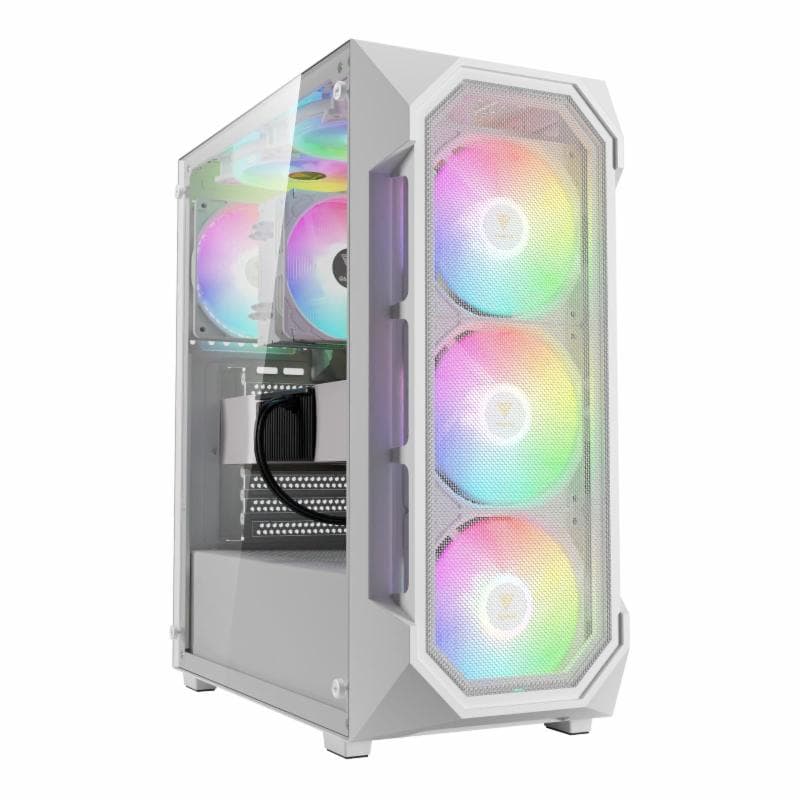 GAMDIAS AURA GC1 ELITE ARGB (WHITE) -MESH Mid Tower ATX PC Case 4 Built-in 120mm ARGB PWM Fans