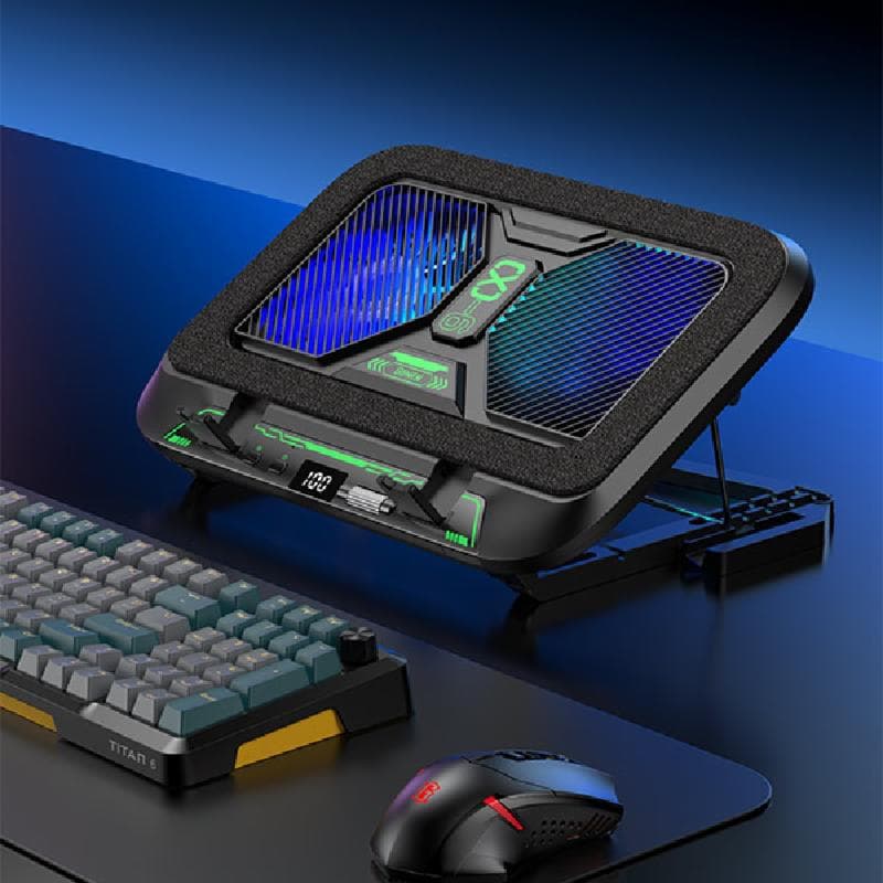 GAMEN GCP310 Cooling Pad Laptop Gaming Dual Kipas Turbo RGB Light 100 Level Fan Speed With Phone Holder