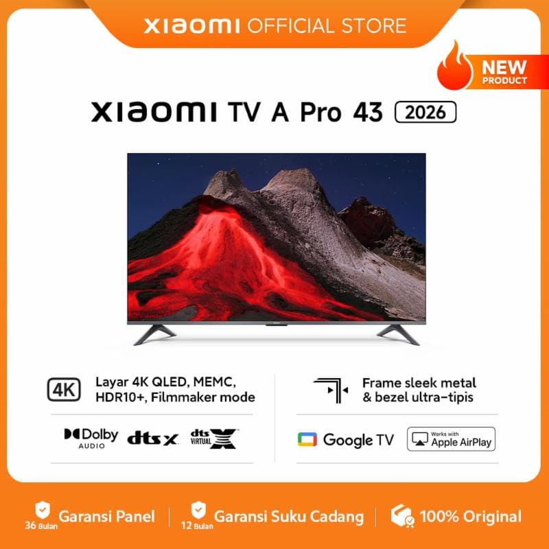 XIAOMI TV A Pro 43" 2026 | 4K QLED HDR10+ | Dolby Audio | Google TV | Apple Airplay
