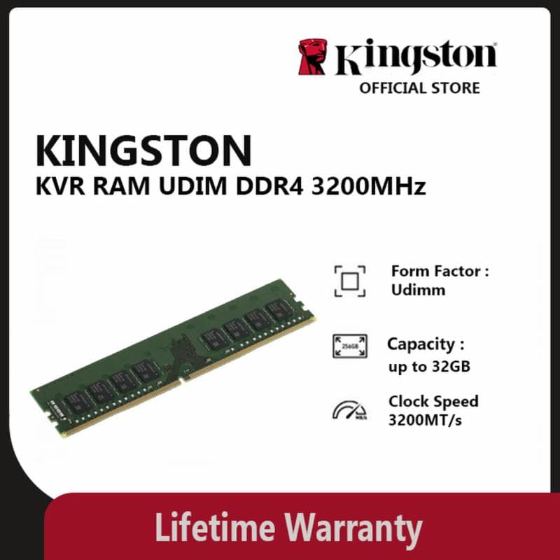 KINGSTON UDIMM DDR4 8GB 3200MHZ KVR32N22S8/8WP