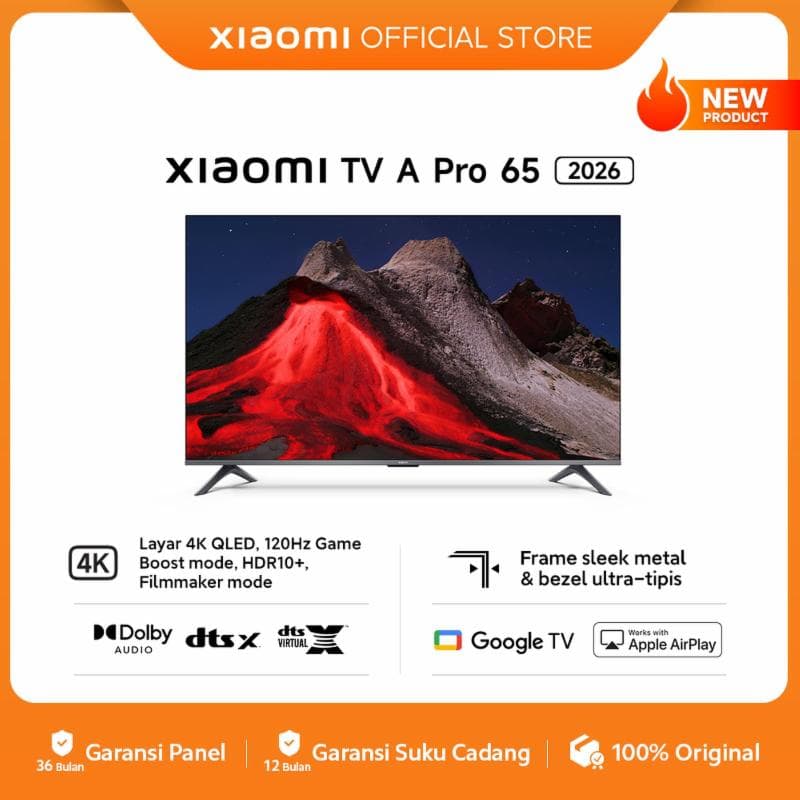 XIAOMI TV A Pro 65 2026 | 4K QLED Hz Game Boost Mode HDR10+ | Google TV | Apple Airplay
