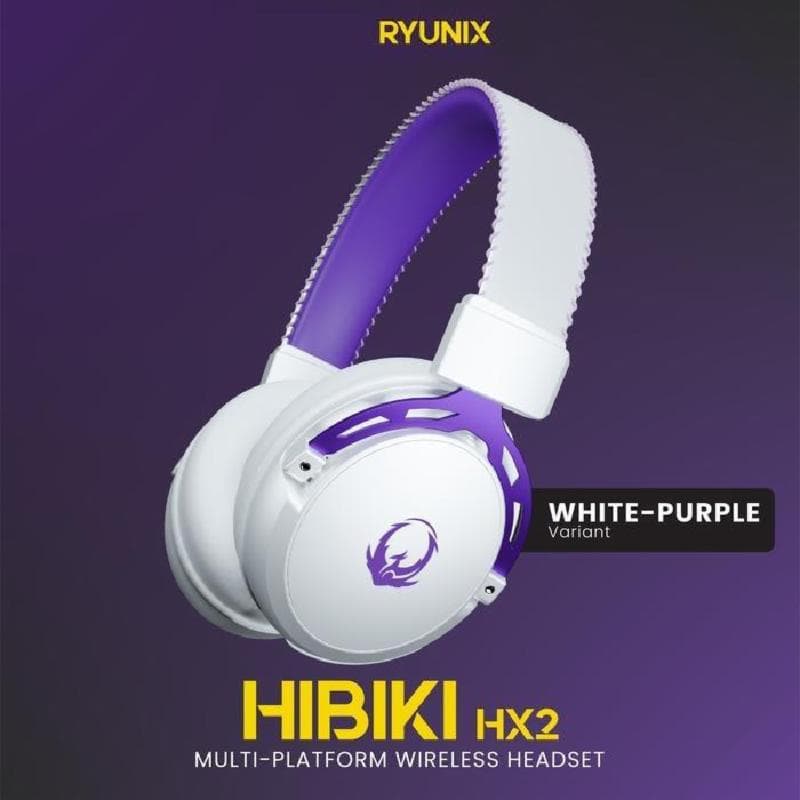 RYUNIX HIBIKI HX2 (White) Headset Gaming 7.1 Tri Mode Wireless Bluetooth