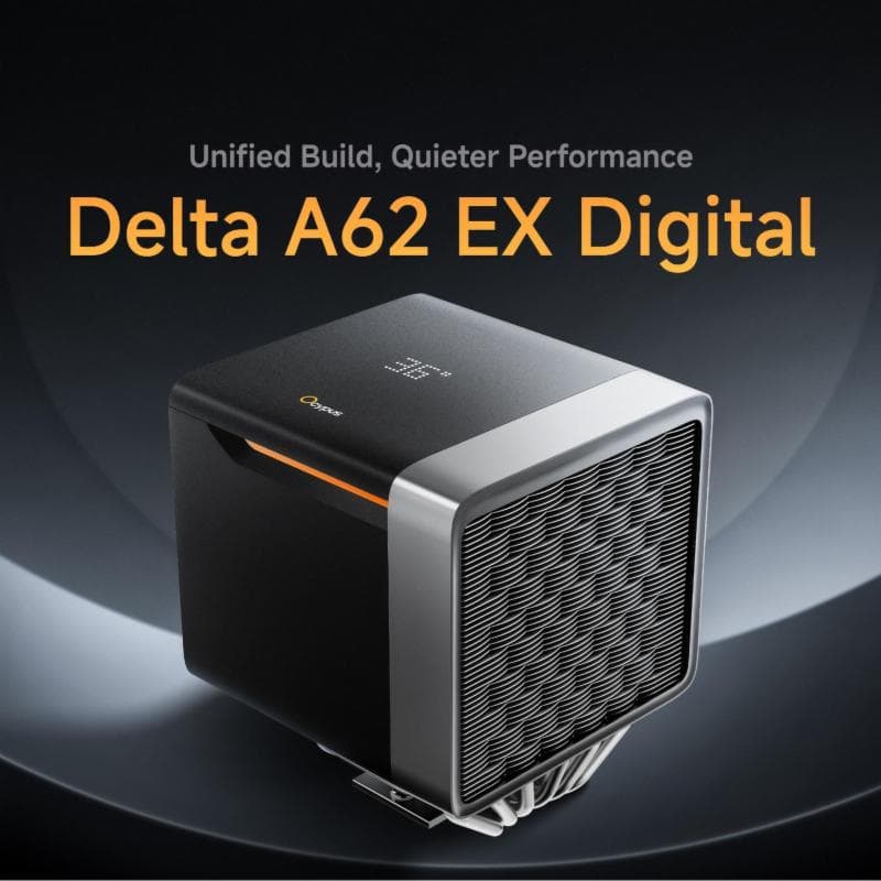 OCYPUS DELTA A62 EX Digital (BLACK) - CPU Air Cooler Invisible Dual Fan 120mm