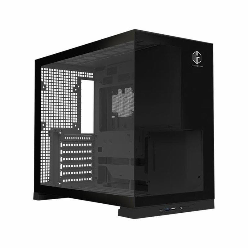 CUBE GAMING LYNDOR (BLACK) - ATX Gaming Case - UNIQUE DESIGN - Panoramic View - BTF Mainboard Ready - Front-Left Side Tempered Glass & Right Side with Mesh Panel - USB Type C Ready - Dust Filter