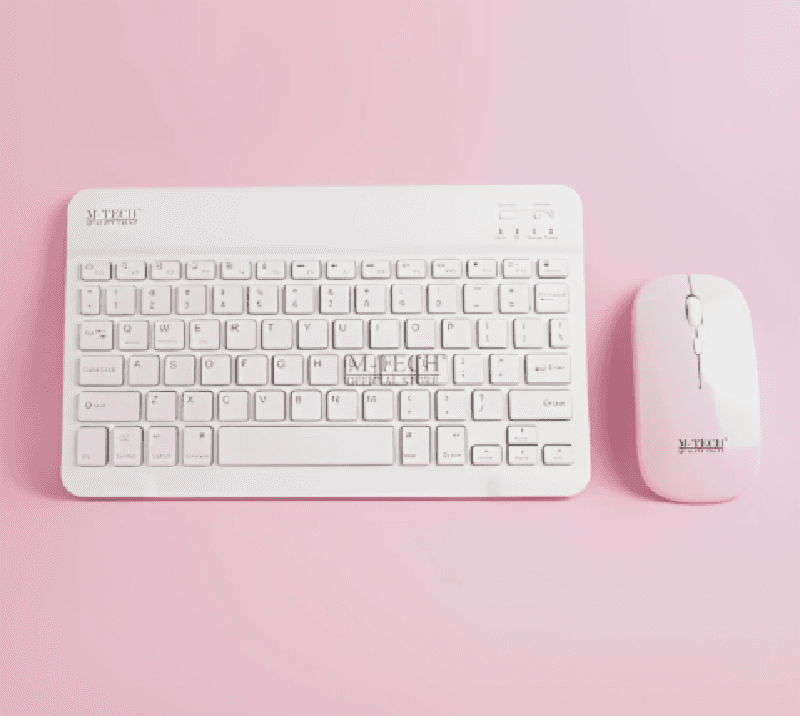 M-TECH STK-07 (Pink) Keyboard Mouse Combo Bluetooth Wireless Portable Slim