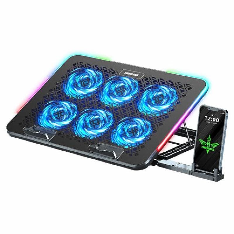 NYK NEMESIS WINDTALKER AX1 Cooling Pad Plat Topper 6 Fan RGB with Phone Holder