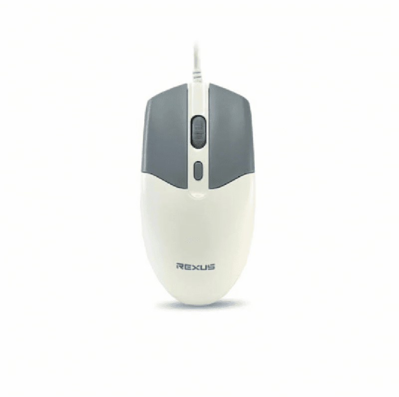 REXUS QC10 (WHITE GREY) MOUSE WIRED OFFICE
