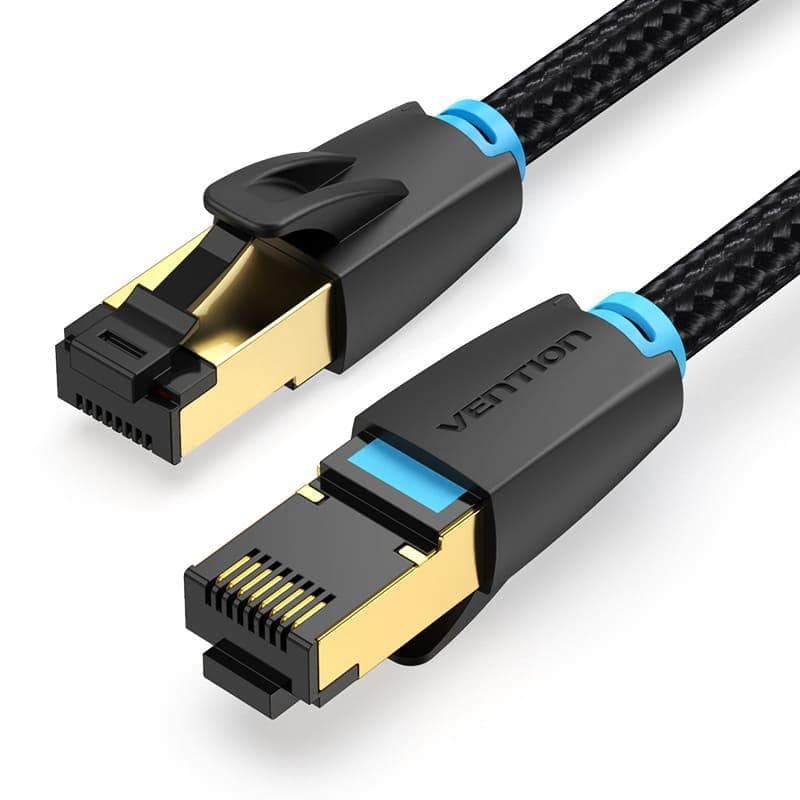 VENTION IKGBK KABEL LAN COTTON BRAIDED CAT.8 SFTP PATCH CABLE 8M BLACK