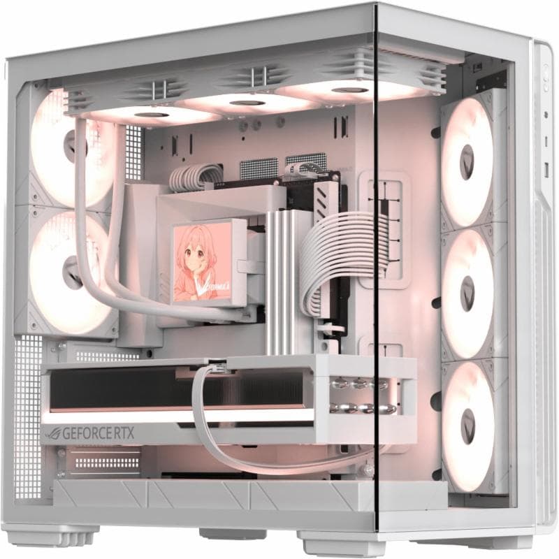 FORMULA V LINE Crystal Z7 PA (White) Mid Tower E-ATX | Steel & Tempered Glass Include 5 FAN ARGB PWM
