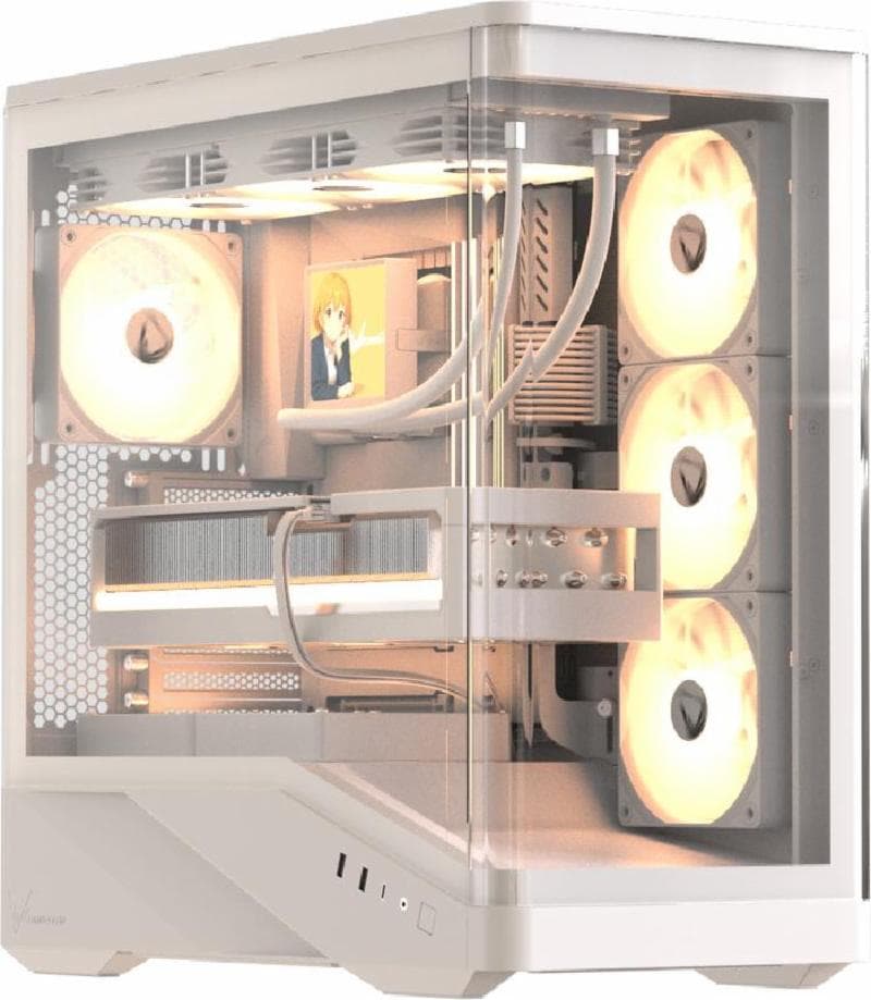 FORMULA V LINE Crystal U9 PA (White) Mid Tower E-ATX | Steel & Tempered Glass Include 4 FAN ARGB PWM