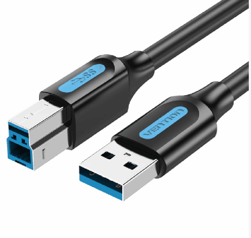 VENTION COOBD USB 3.0 A MALE TO B MALE CABLE 0.5M BLACK PVC TYPE