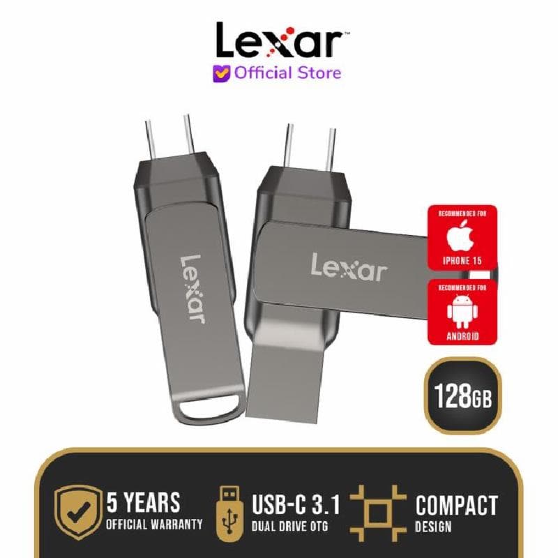 LEXAR JumpDrive D400 OTG 128GB DualDrive USB 3.2 Flashdisk