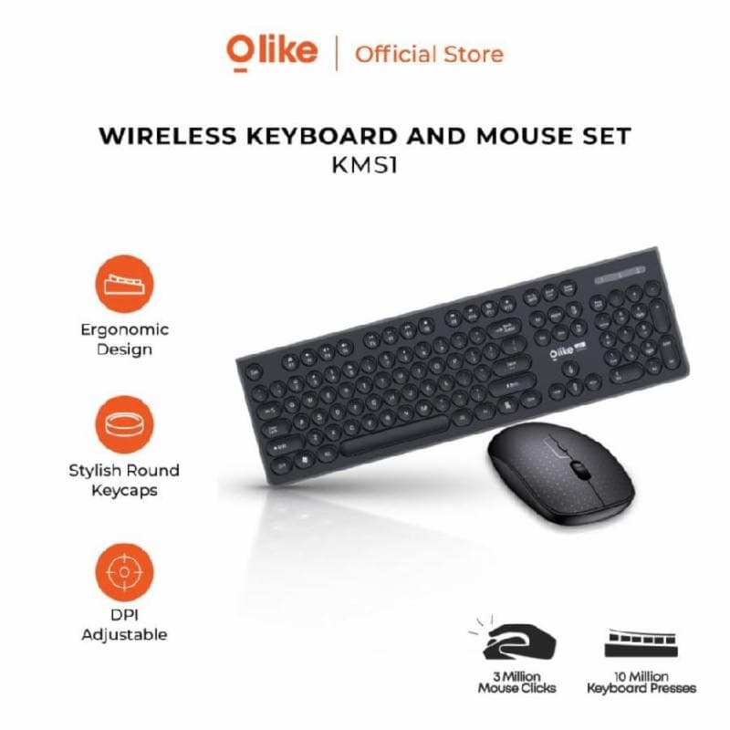 OLIKE KMS1 Black Wireless Keyboard Mouse