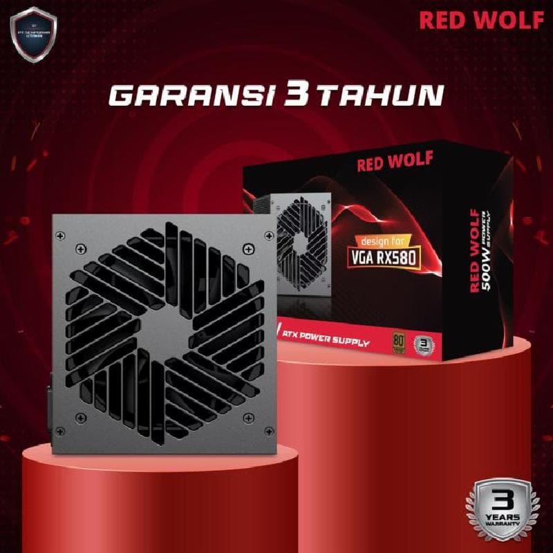 RED WOLF 500W ATX 2.31 80% Efficiency Power Supply