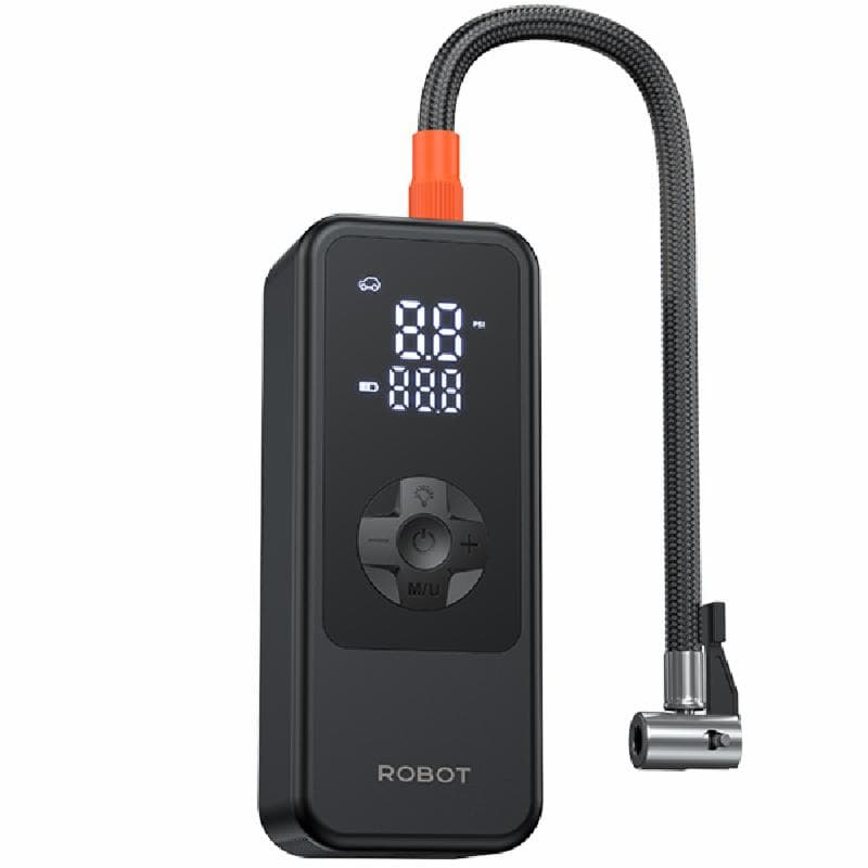 ROBOT RIP01 Black Pompa Ban Elektrik Inflator Air Pump Portable Mini 4000mAh LED Display 150 PSI