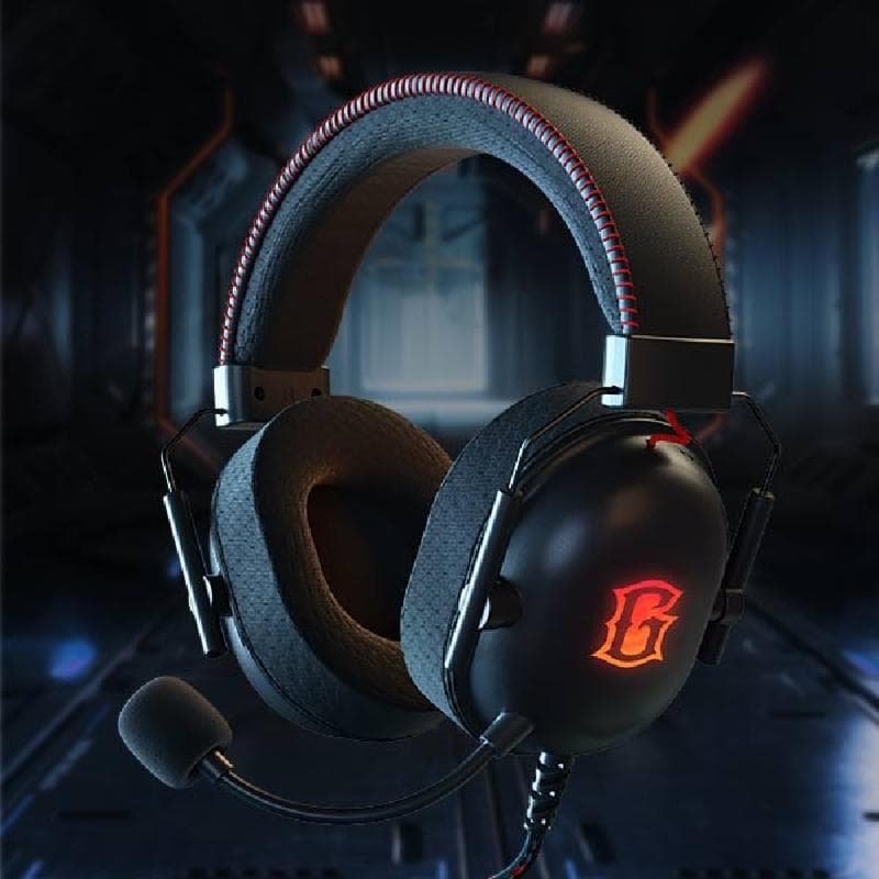 GAMEN GALEA (Black Red) Gaming Headset Fabric Ear Muffs