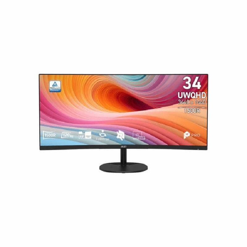 MSI PRO MP341CQ E12 34" VA Curved 1500R 3440x1440 UWQHD 120Hz 1ms Speaker