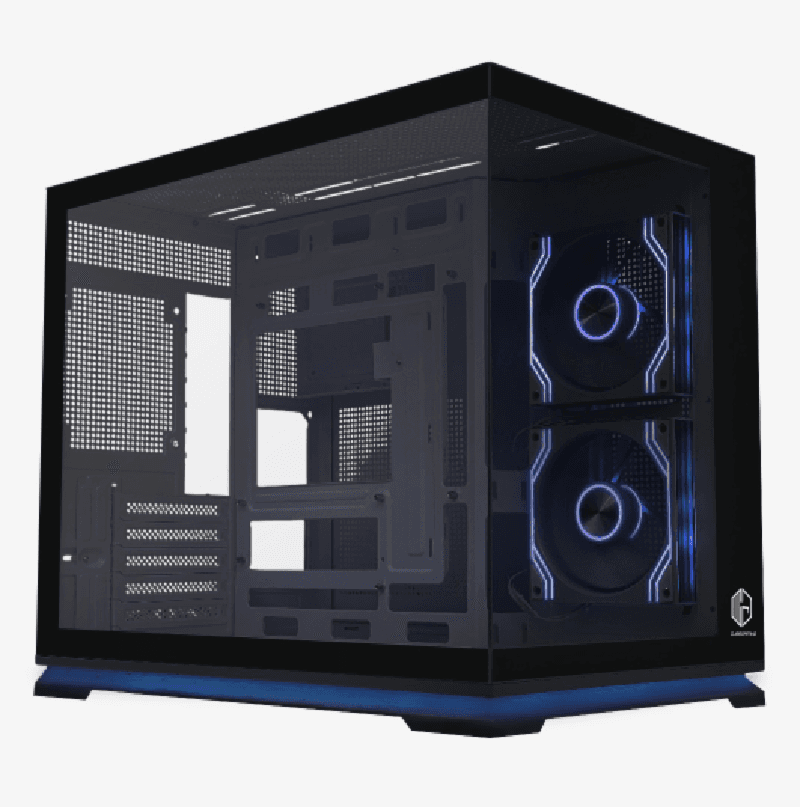 CUBE GAMING YALTRIC (BLACK) m-ATX Gaming Case - BTF Support - Front & Left Side Tempered Glass - Airflow Potential - Dust Filter - FREE 2 PCS ARGB FAN