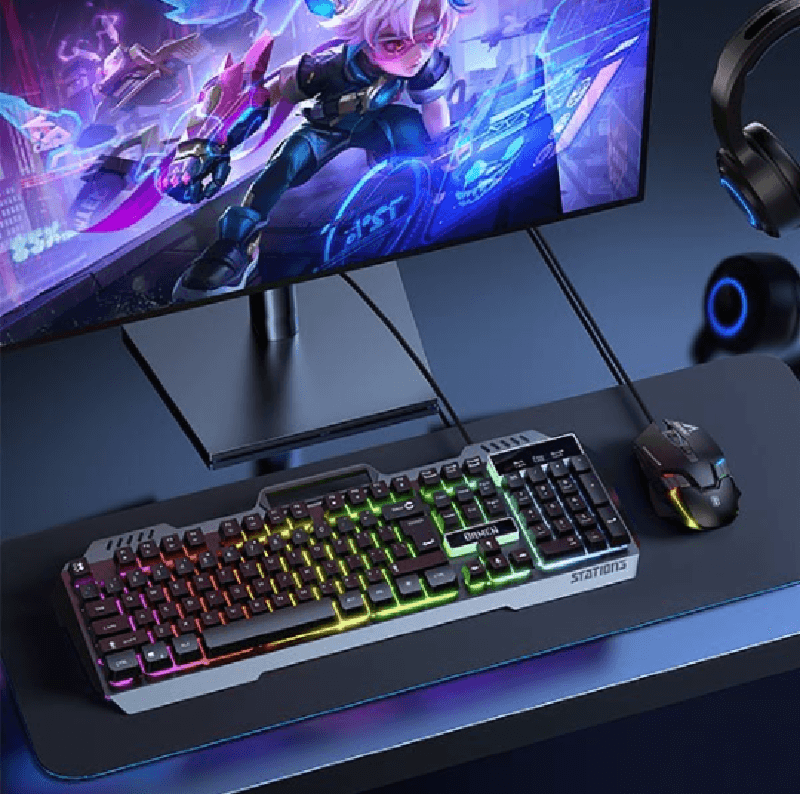 GAMEN Station 3 Gray Gaming Mouse Keyboard Combo
