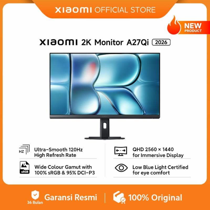 XIAOMI A27Qi 2026 | QHD 2K 120Hz 100% sRGB & 95% DCI-P3 Monitor