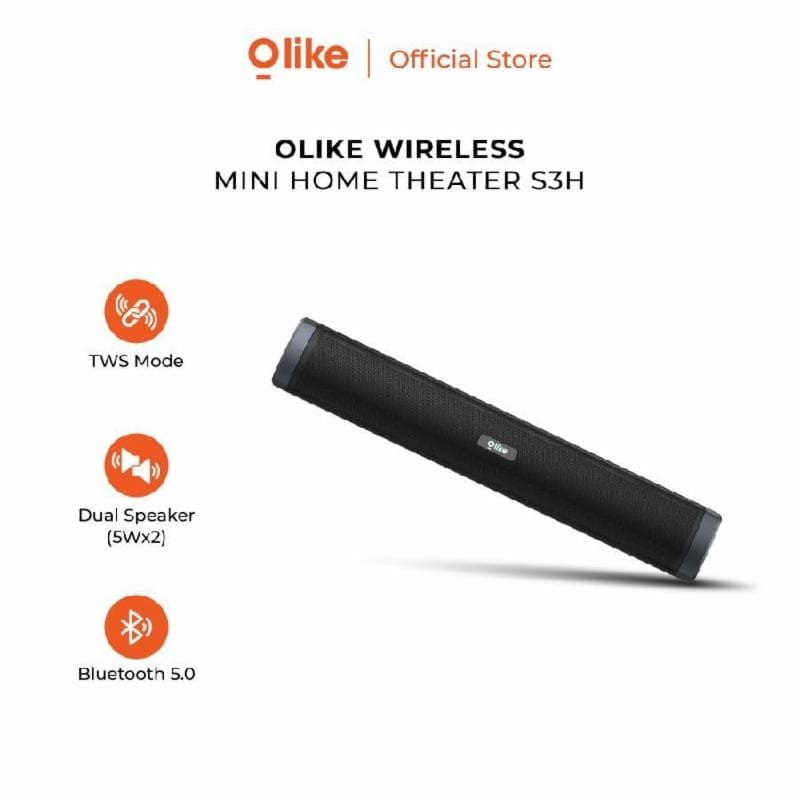 OLIKE S3H Black Soundbar Speaker Bluetooth Wireless Mini Home Theater Support TWS Mode