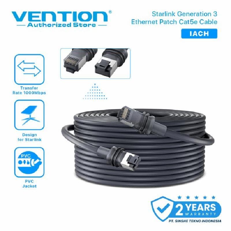 VENTION IACHL 10M Kabel LAN Starlink Gen 3 Ethernet Patch Cable Cat5e RJ45 - IAC Gray