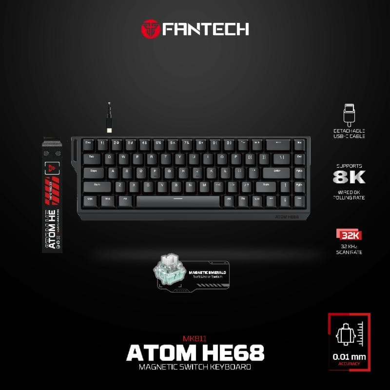 FANTECH ATOM HE68 MK811 (BLACK) MECHANICAL KEYBOARD