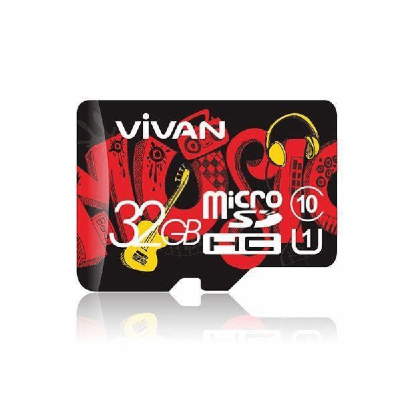 VIVAN V32U10 32GB Black Red Memory Card Class 10 MicroSD TF Card Chip