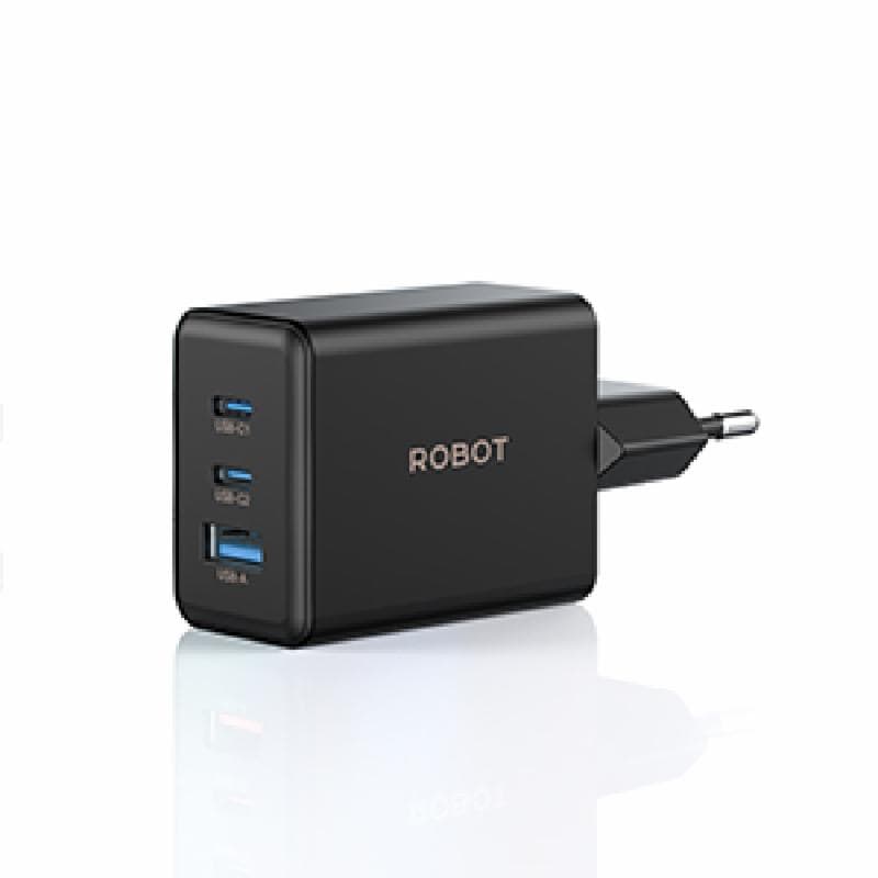 ROBOT RT-GC04 (Black) Golden Series Smart Phone Charger GaN FAST CHARGER 3 Port USB-C USB-A 65W Support Notebook