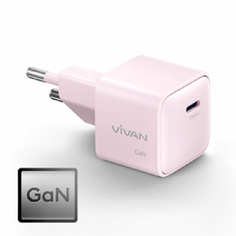 VIVAN GaN Power Ice 30S (Pink) Charger 30W Fast Charging USB-C PD/PPS/AFC/QC 3.0