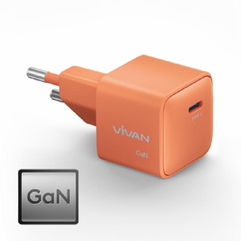 VIVAN GaN Power Ice 30S (Yellow) Charger 30W Fast Charging USB-C PD/PPS/AFC/QC 3.0