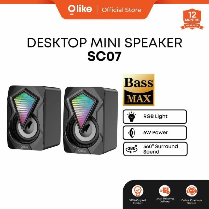 OLIKE SC07 Speaker Wired Speaker 6W Subwoofer Stereo Sound Jack Audio
