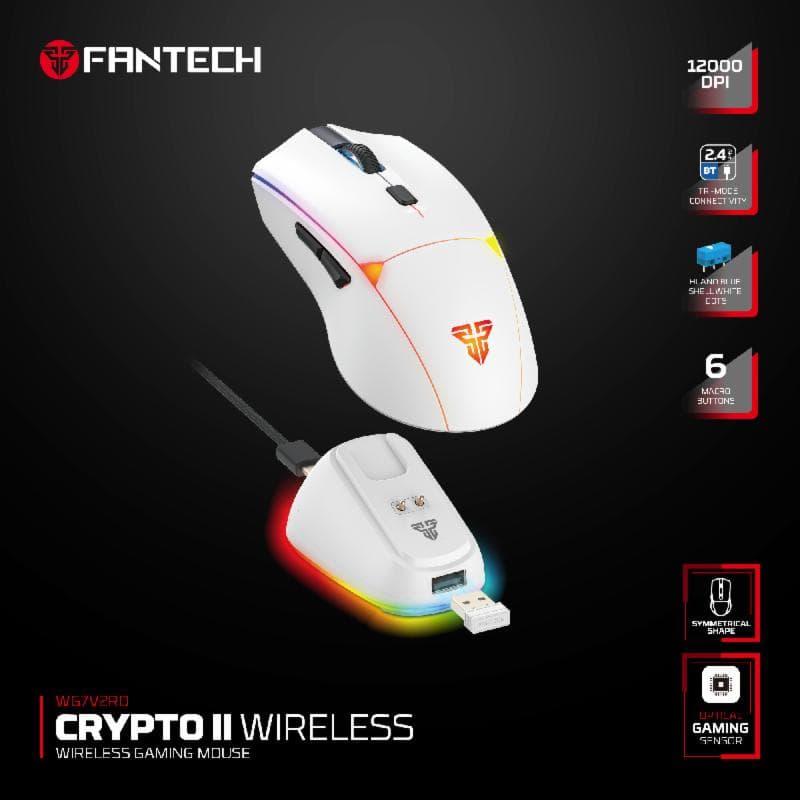 FANTECH CRYPTO II WG7V2RD (WHITE) GAMING MOUSE