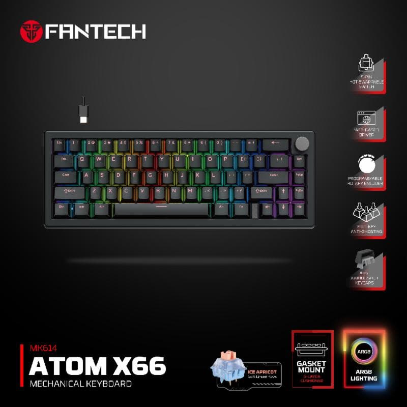 FANTECH ATOM X 66 MK614 (BLACK) MECHANICAL KEYBOARD